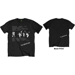 Image of The Beatles - White Album Tracks Mens Medium T-Shirt - Black
