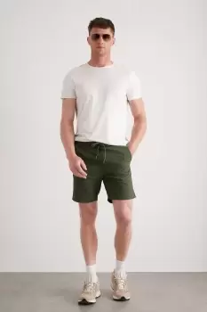 Image of Khaki Plain Crinkle Swim Short