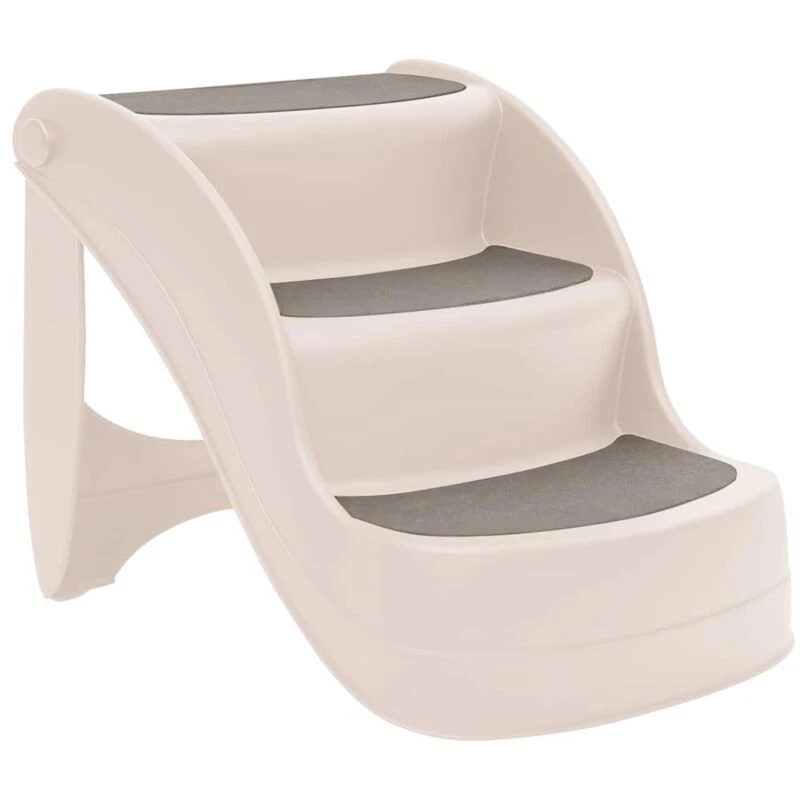 Image of VIDAXL Vidaxl - Folding 3-Step Dog Stairs Cream 50x38x38cm Plastic 8720287023050