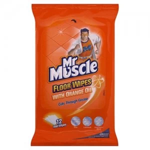 Image of Mr Muscle Orange Floor Wipes - 12 Pack