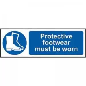 Image of Protective Footwear Must Be Worn&rsquo; Sign; Non Adhesive Rigid