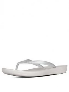 Image of FitFlop Iqushion Ergonomic Flip Flop, Silver, Size 4, Women