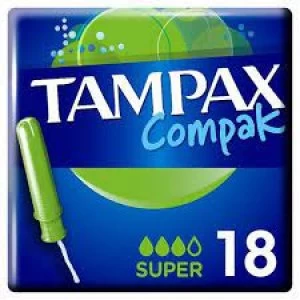 Image of Tampax Compak Super Applicator Tampons 18 pack