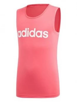 Image of Adidas Youth Tank - Pink/White