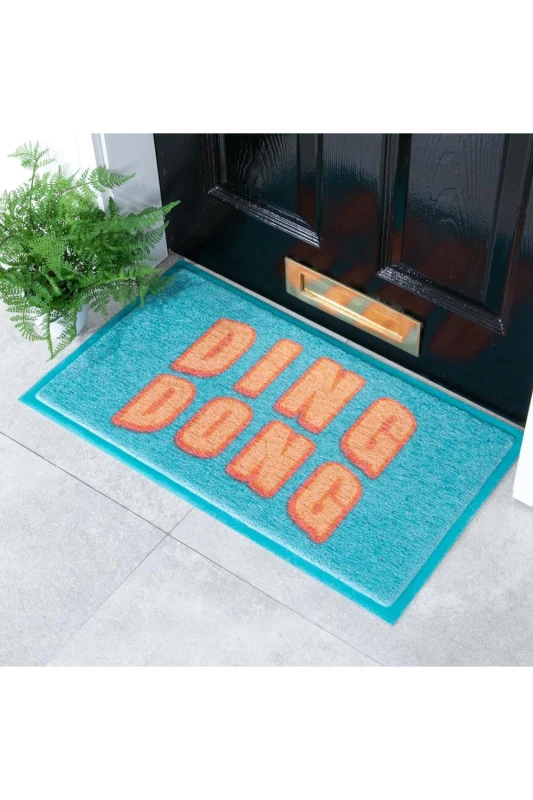 Image of Artsy Doormats Blue Ding Dong Doormat (70 X 40Cm)