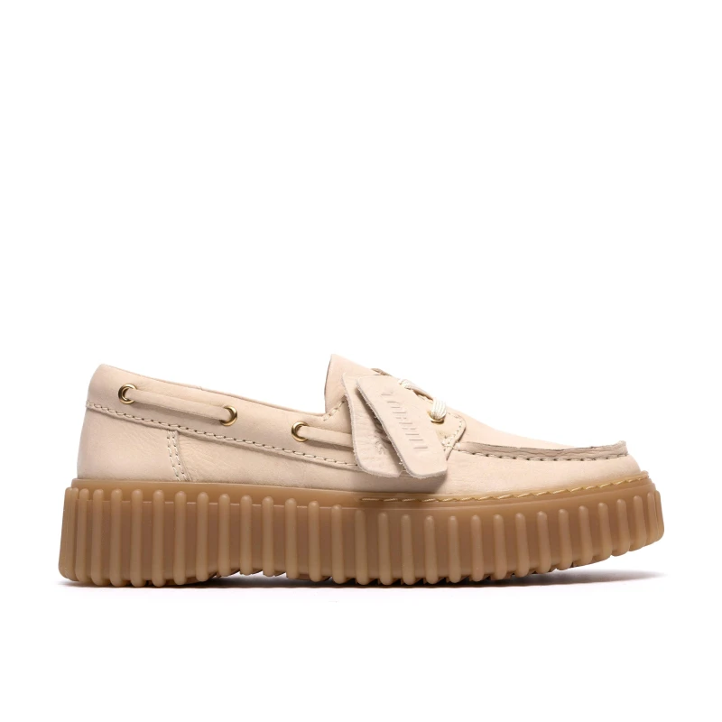 Image of Clarks Clarks Torhill Boat Ld62 Cream Nubuck female 5 (38)