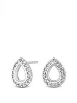 Image of Simply Silver Cubic Zirconia Open Pear Stud Earrings