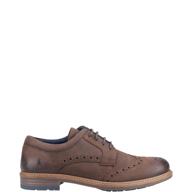 Image of Hush Puppies Mens Jayden Leather Brogue Shoes UK Size 6 (EU 40) BROWN HUS876-BROWN-6