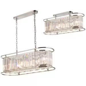Image of Luminosa Lighting - Luminosa Guilford Oval Ceiling Pendant, 7 Light E14, Polished Nickel, Clear