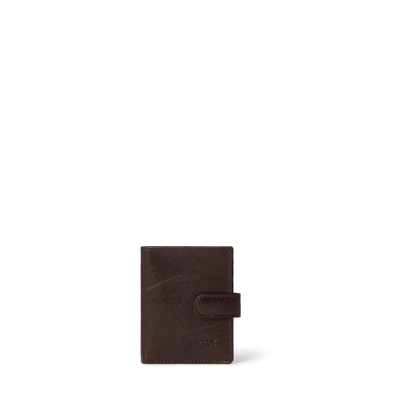 Image of Osprey London Mens Popper Leather Embossed Billfold Wallet Chocolate male One Size