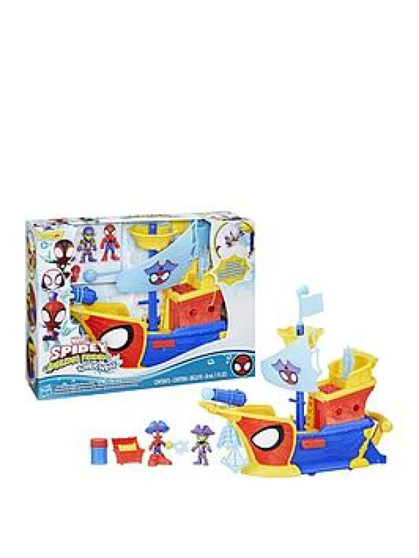 Image of SPIDEY AND HIS AMAZING FRIENDS Marvel Water-Webs Webs Ahoy Bubble Pirate Ship Toy