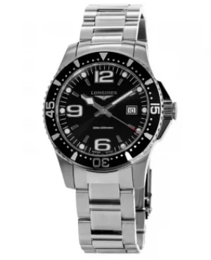 Image of Longines HydroConquest Quartz Black Dial Mens Watch L3.730.4.56.6 L3.730.4.56.6