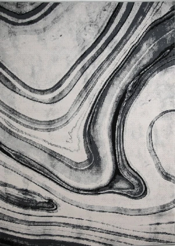 Image of Rugstyle Balletto Heatset Wave Rug in Grey Size: 200cm x 290cm Grey Unisex 200cm x 290 cm