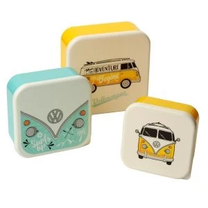 Image of Set of 3 Lunch Boxes - Surf Adventure Volkswagen VW T1 Camper Bus M/L/XL
