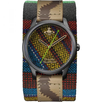 Image of Vivienne Westwood Africa Ladies Quartz Multi Coloured Dial & Multi Coloured Leather Cuff