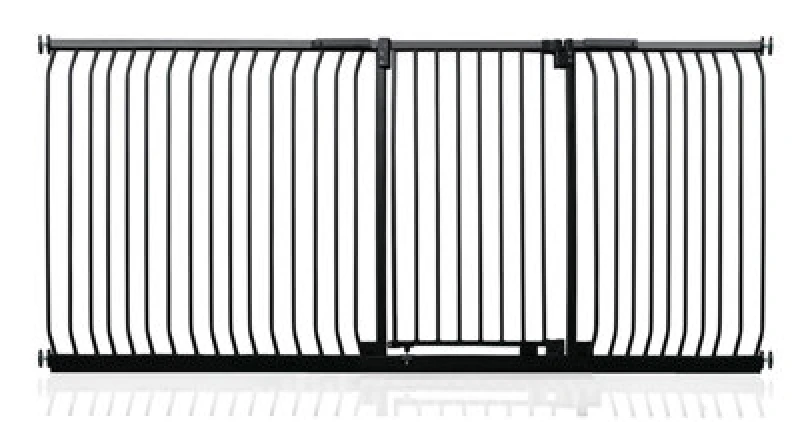 Image of Safetots Extra Tall Elite Safety Gate, 234Cm - 243Cm, Matt Black, Extra Tall 96.8Cm In Height, Pressure Fit Stair Gate