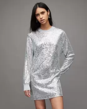 Image of AllSaints Juela Mini Sequin Dress