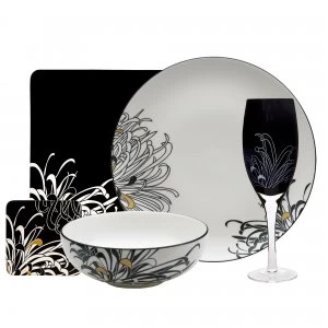 Image of Denby Monsoon Chrysanthemum 20 Piece Entertaining Set