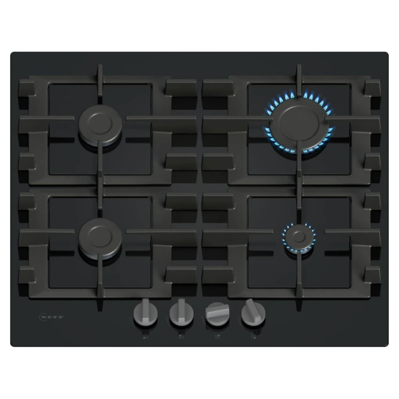 Image of Neff T26NKP4S0 60cm N50 4 Burner Gas On Glass Hob - BLACK T26NKP4S0
