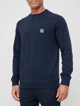 Image of Hugo Boss Westart Crewneck Sweatshirt Navy Size S Men