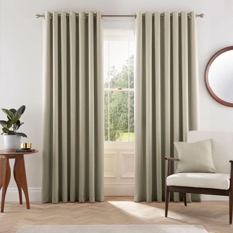 Image of Helena Springfield Helena Springfield 'Eden' Woven Lined Curtains in Cream Size: 228cm width x 228cm drop Cream 228cm width x 228cm drop Unisex 5016