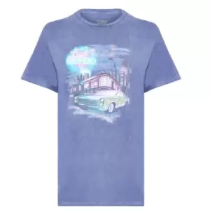 Image of Daisy Street Lou's Diner Tee Womens - Blue