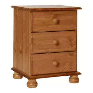 Image of Copenhagen 3 Drawer Bedside In Pine