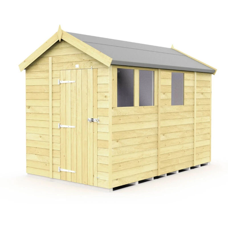 Image of Flat Pack Sheds DIY Sheds 6 x 9 Apex Shed, Brown 6X9AFF