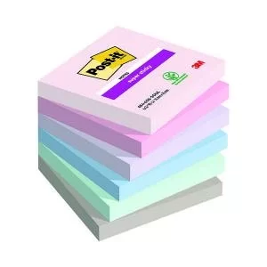 Image of Post-it Super Sticky Notes Soulful 76x76mm 90 Pack of 6 7100259204