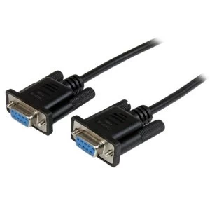 Image of StarTech 1m Black DB9 RS232 Serial Null Modem Cable FF