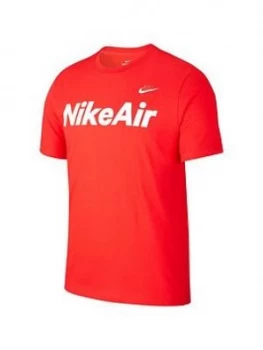 Image of Nike Sportswear Air Short Sleeve T-Shirt - Red/White