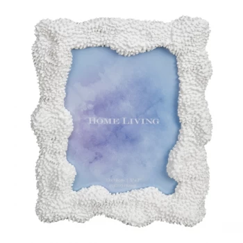 Image of 5" x 7" - HESTIA White Resin Coral Photo Frame