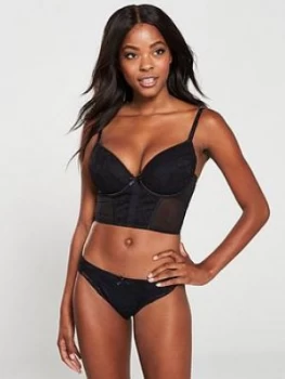 Image of Pour Moi Muse Lightly Padded Underwired Longline Bra - Black