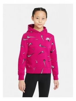 Image of Nike Girls Nsw All Over Print Hoodie
