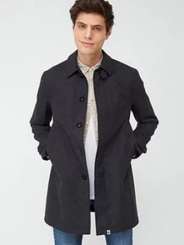 Image of Pretty Green Wool Mac With Detachable Lining - Grey