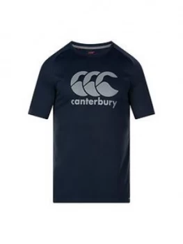 Image of Canterbury Vapodri Poly Logo Tee, Navy, Size L, Men