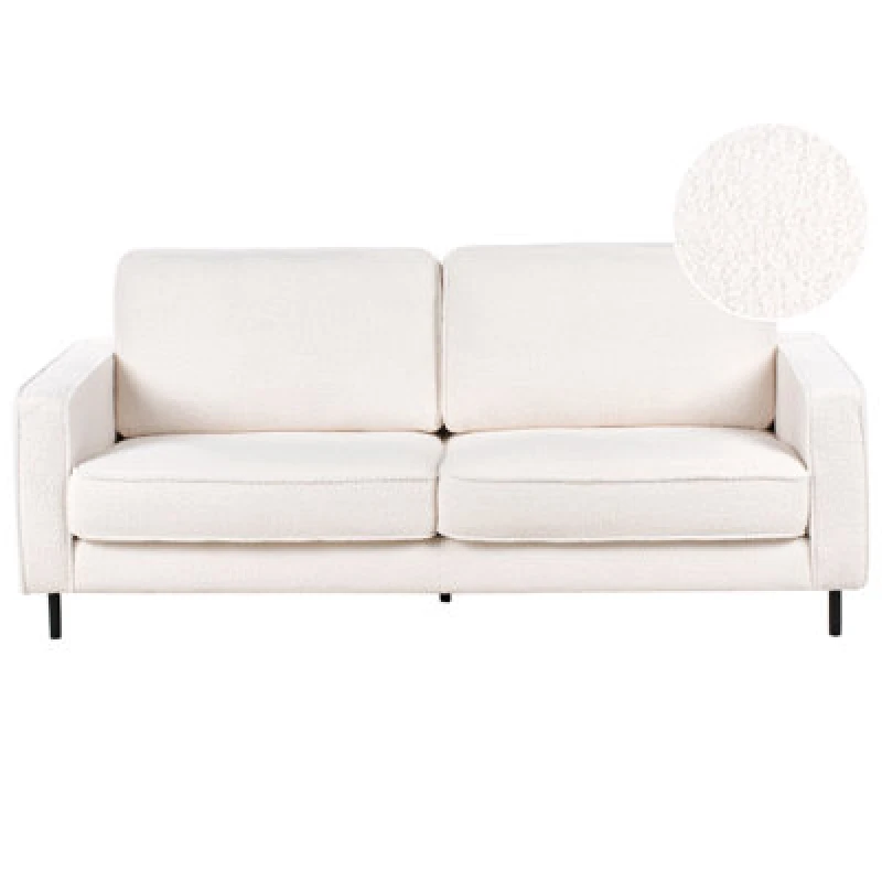 Image of Beliani Sofa 3 Seater Savalen Boucle White