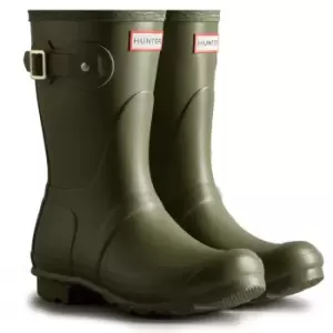 Image of Hunter Womens Original Short Wellington Boots Olive Leaf UK 5