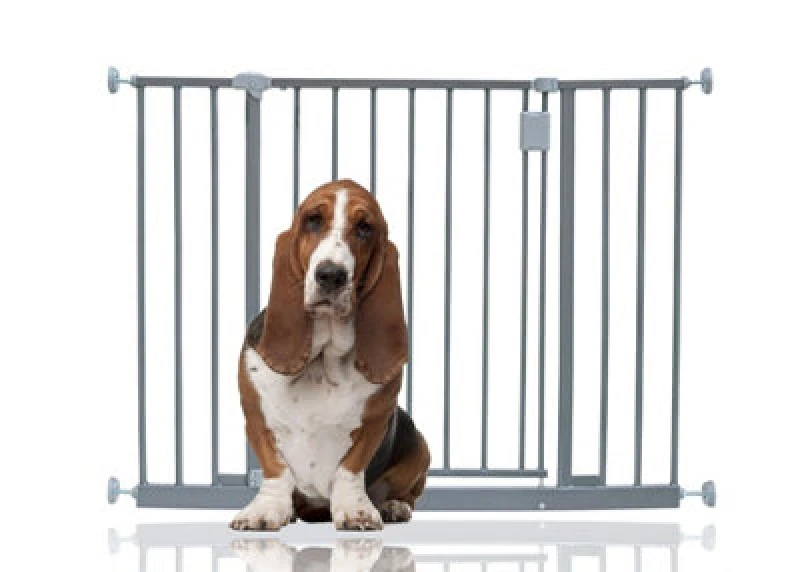 Image of Bettacare Extra Wide Hallway Dog Gate, 97Cm - 103Cm, Grey, Pressure Fit Pet Gate, Puppy Safety Barrier