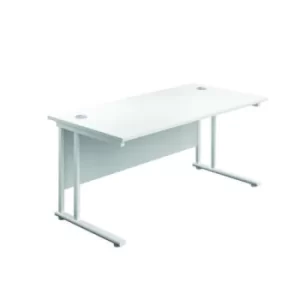 Image of Jemini Rectangular Cantilever Desk 1600x800x730mm White/White KF807131
