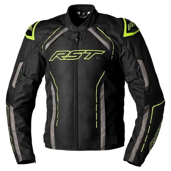 Image of RST S-1 CE Textile Jacket Men Black Gray Fluo Yellow Size 42