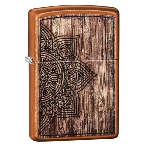 Image of Zippo Wood Mandala Design Toffee Regular Windproof Lighter