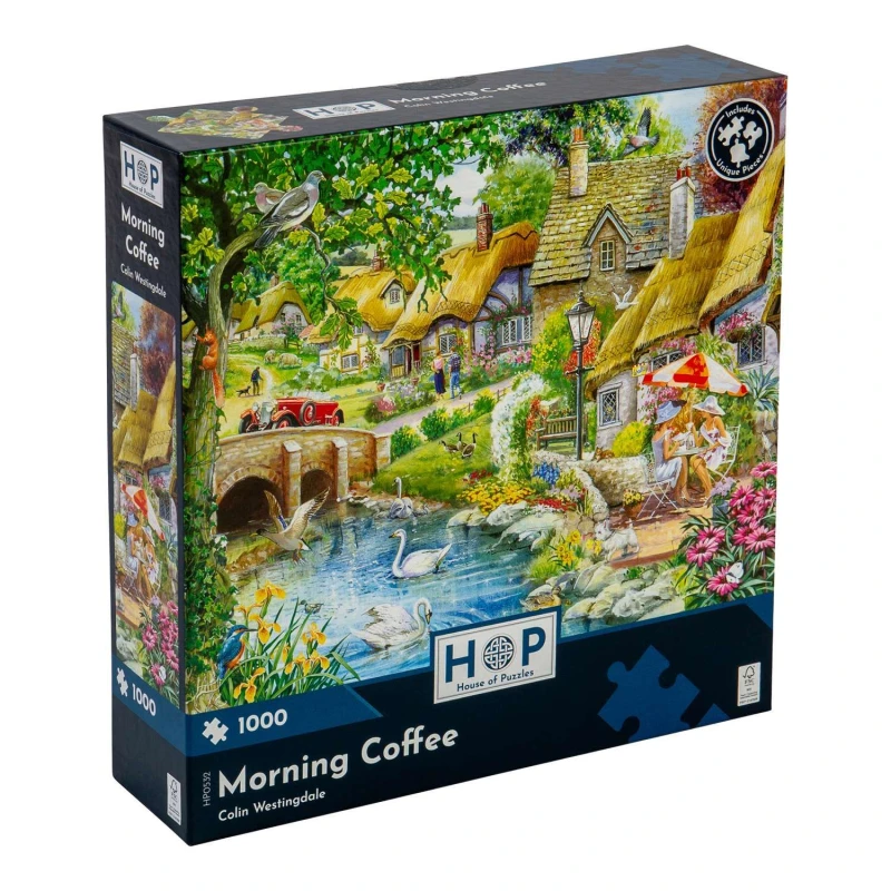 Image of The House Of Puzzles Morning Coffee, 1000 Piece Jigsaw Puzzle Multi unisex