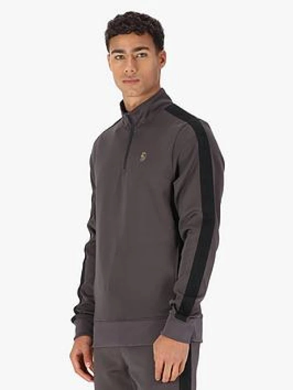 Image of Luke 1977 Luke 1977 Men Tttqr Quarter Zip Sweatshirt in Charcoal Size: Medium Charcoal M Male 5056524392102