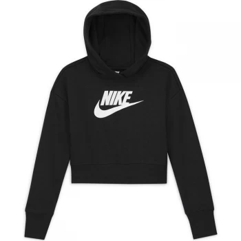 Image of Nike Girls Club Crop Hoody - Black/White