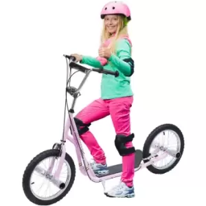 Image of Homcom - Teen Scooter Children Stunt Scooter W/ 16' Tyres Adjustable Height, Pink