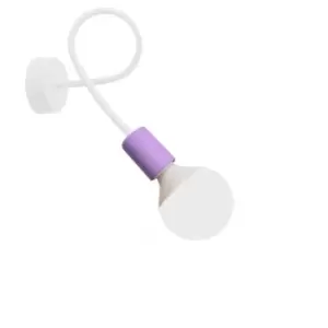 Image of Oxford Wall Lamp White Purple 25cm