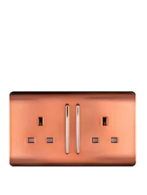 Image of Trendiswitch 2G 13A Switched Socket Copper
