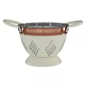 Image of Premier Housewares Small Colander - Cream/Copper