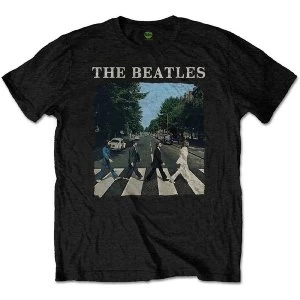 Image of The Beatles - Abbey Road & Logo Kids 7 - 8 Years T-Shirt - Black